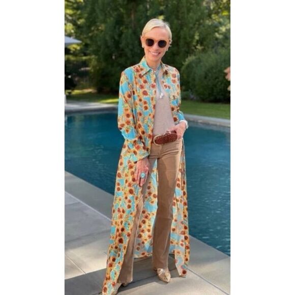 Ala von Auersperg Kathe Cotton Maxi Dress Sunflower Sz. 14 - Picture 3 of 7